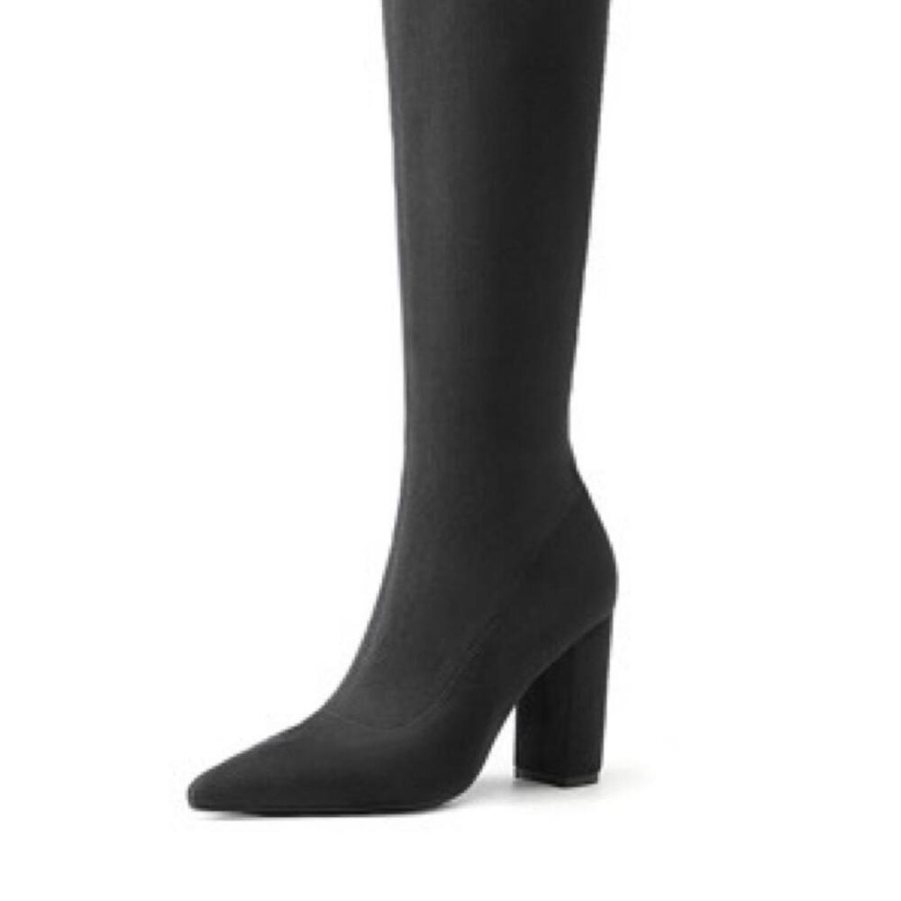 Copied - Black knee high boots with pointed